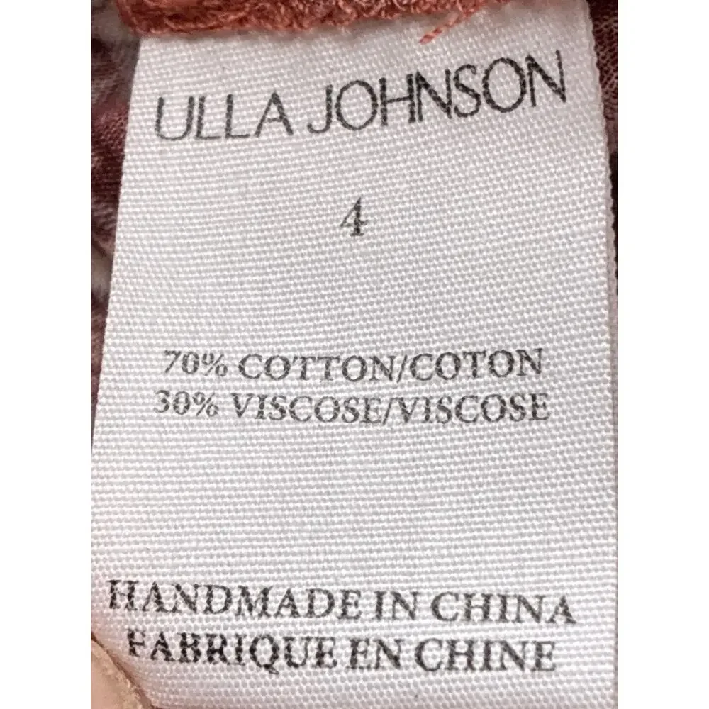 Ulla Johnson Sandalwood Long-Sleeve Manet Blouse Floral Print Rust Color Size 4